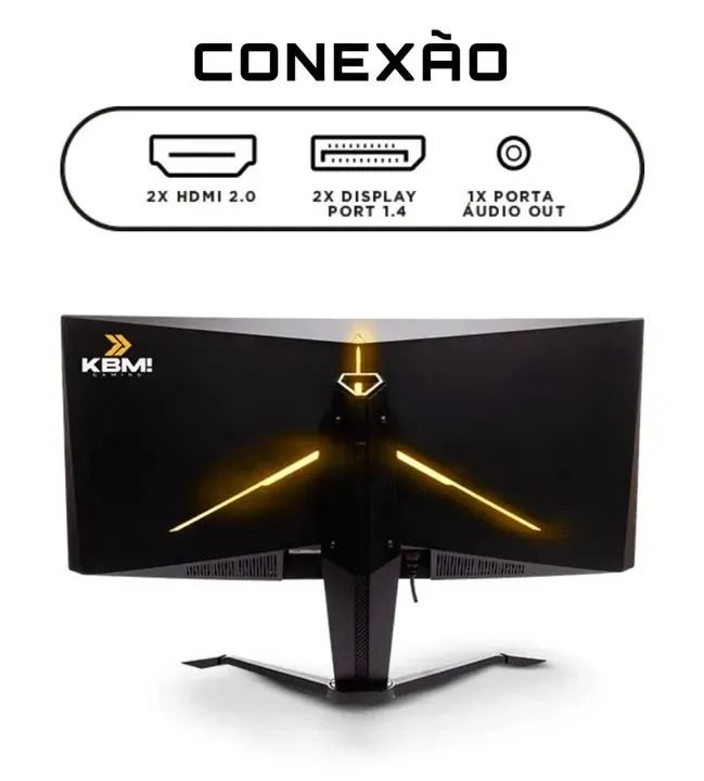 Monitor Gamer KBM! Gaming MG800 34 Polegadas QHD, Ultrawide, 180Hz, Preto - Foto 5