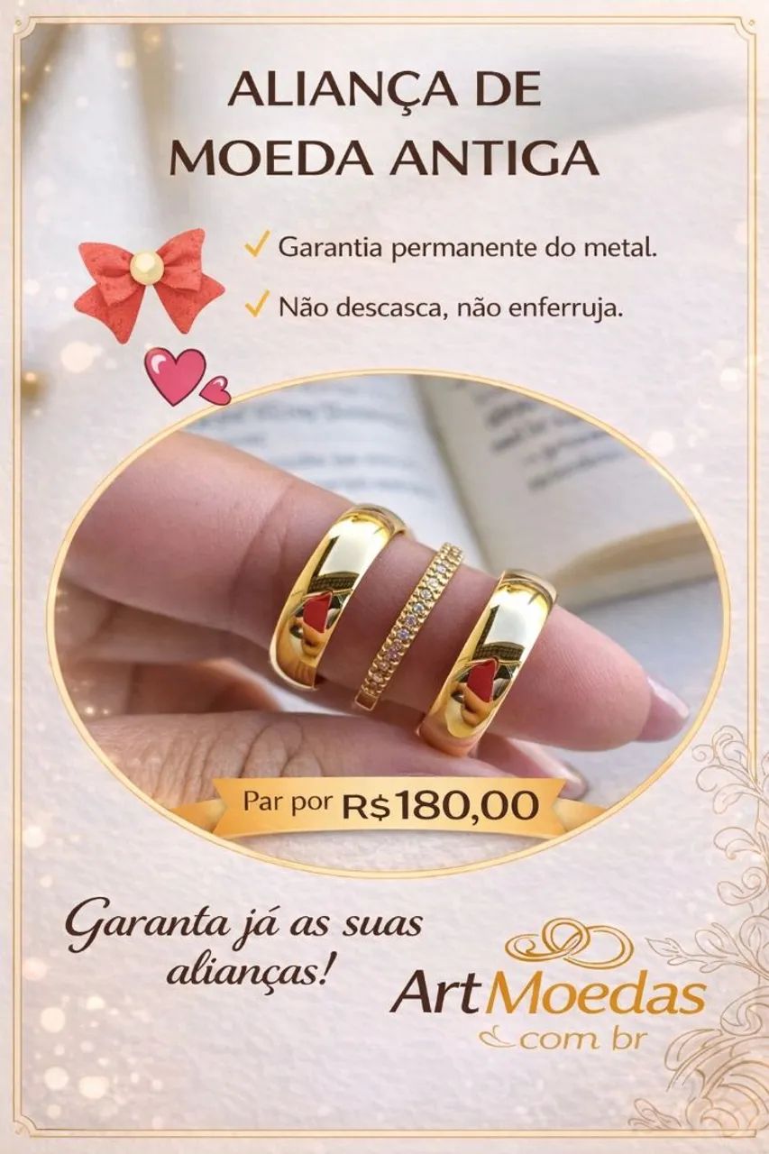 Alianças de Moeda Antiga  - Foto 4