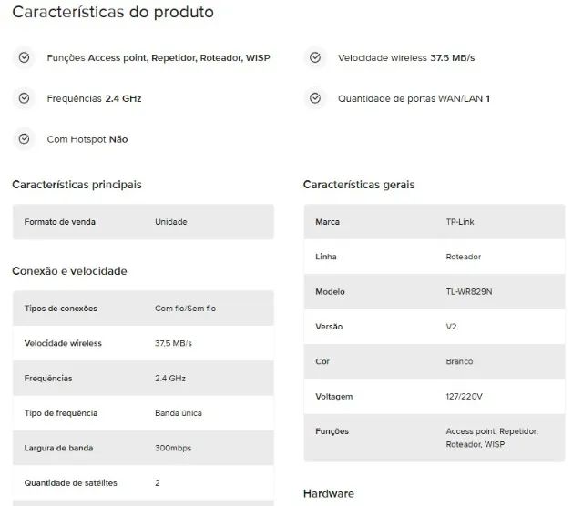 Roteador e Repetidor Wi-Fi Tp-Link TL-WR829N Multimodo - Foto 4