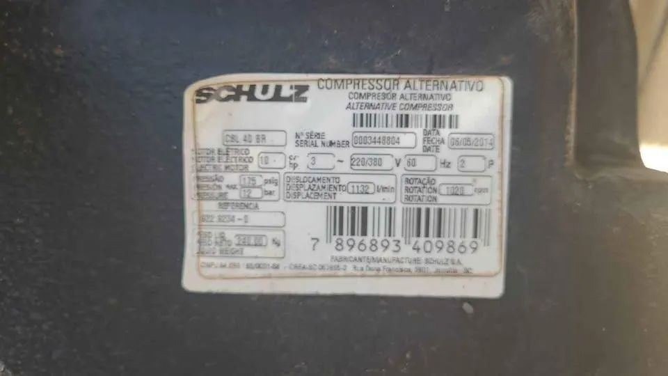 COMPRESSOR DE AR SCHULZ BRAVO CSL 40 BR - 2 CILINDROS - Foto 2