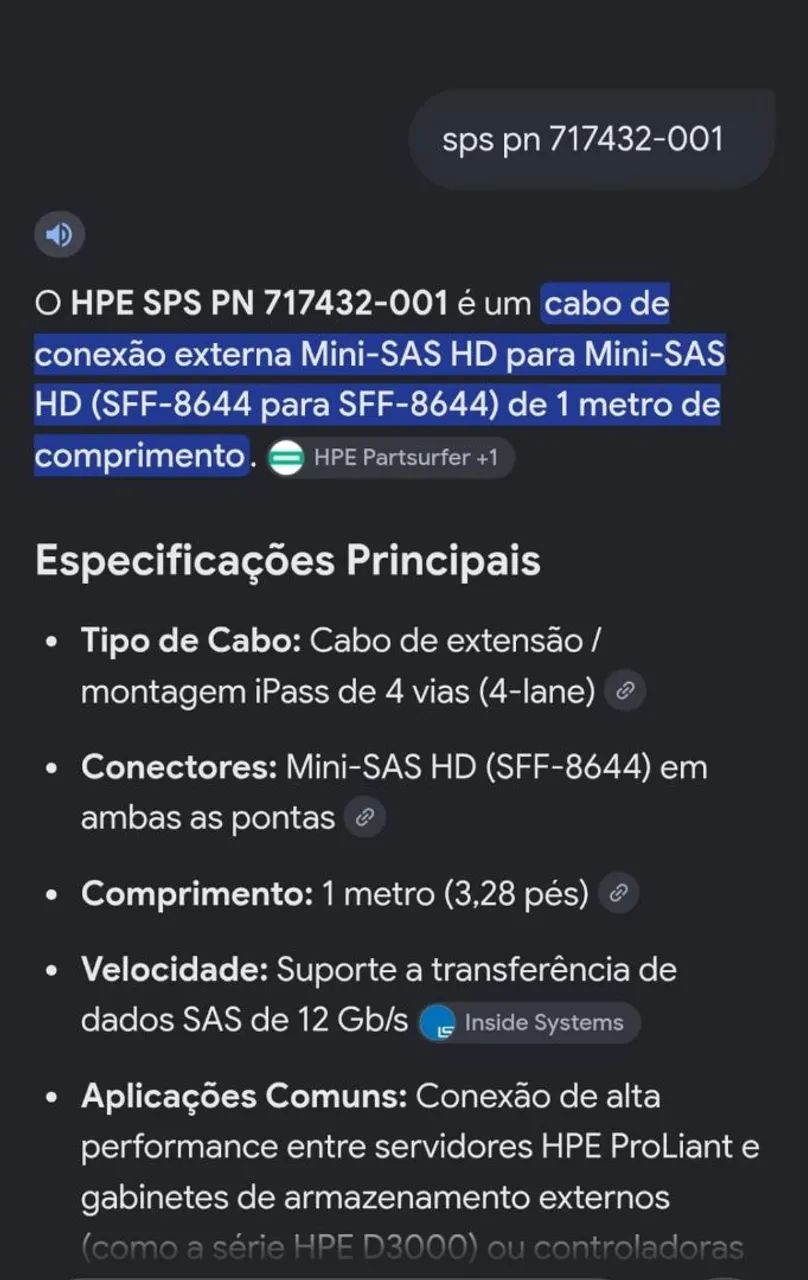 HPE EXTERNAL mini sas Cable 717433-001 - Foto 3