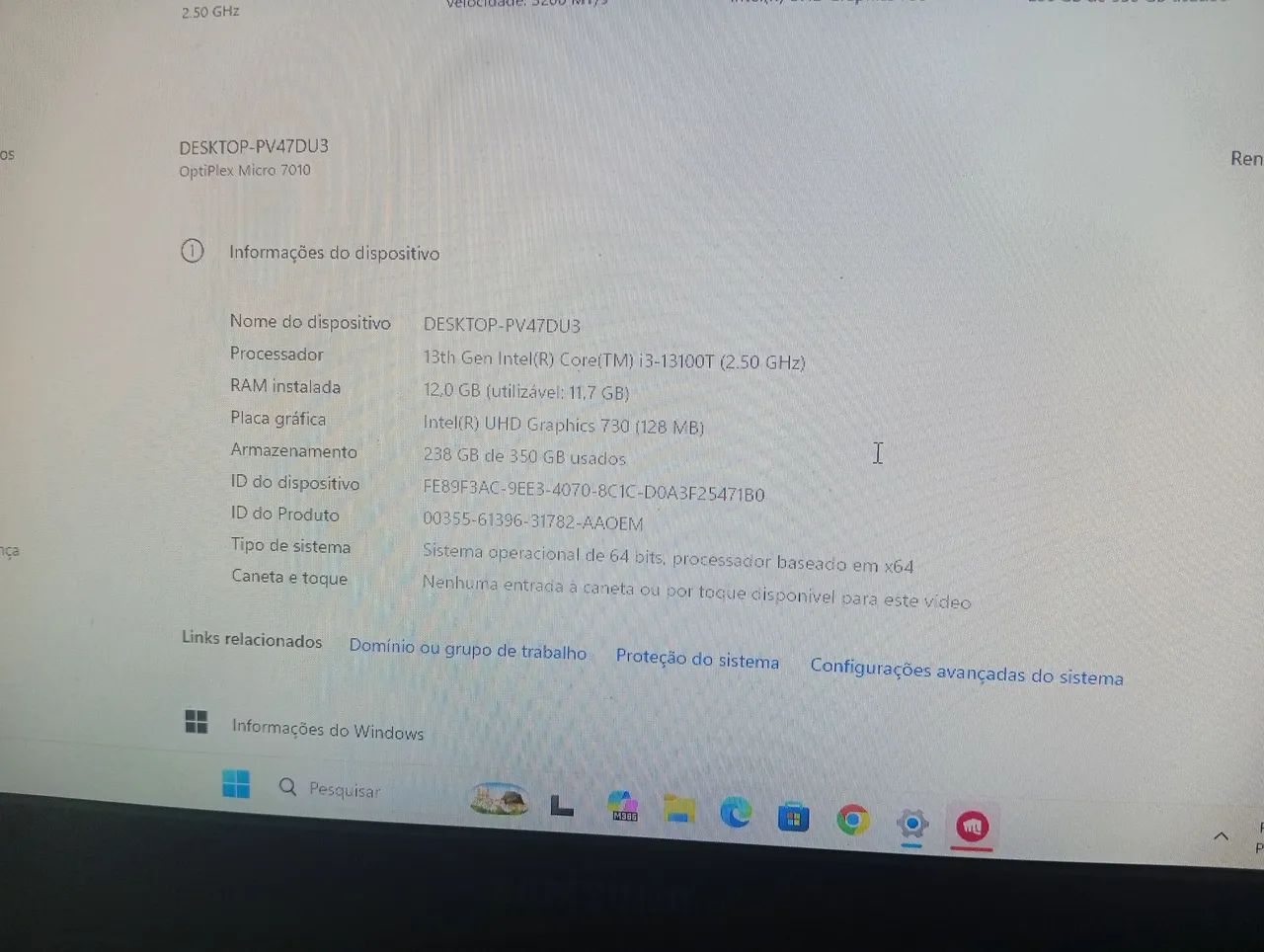 Pc Dell optiplex micro i3 13th completo monitor e periféricos  - Foto 3