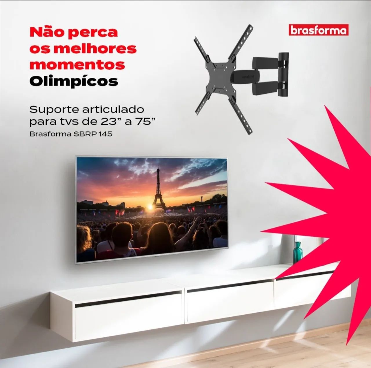Suporte móvel para TVs gigantes de 23 a 75 polegadas. - Foto 2