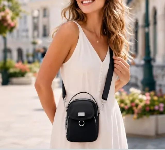 Bolsa pequena transversal preta nova - Foto 2