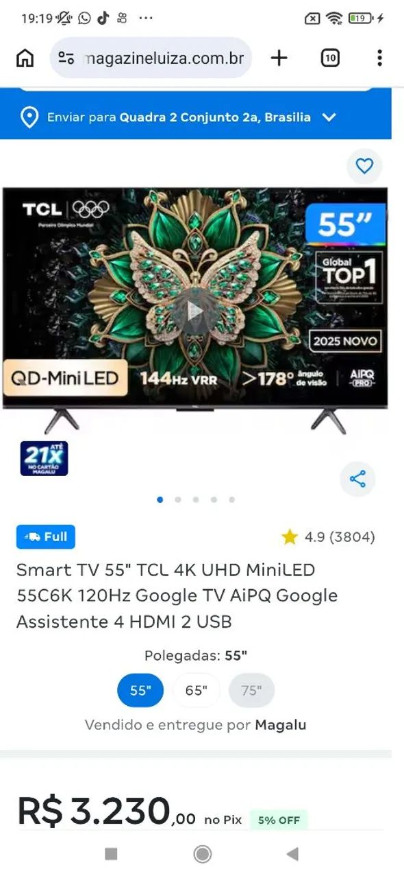tv 55 polegadas