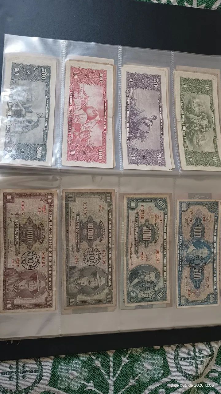 Coleção 92 cédulas antigas desde reis - Foto 3