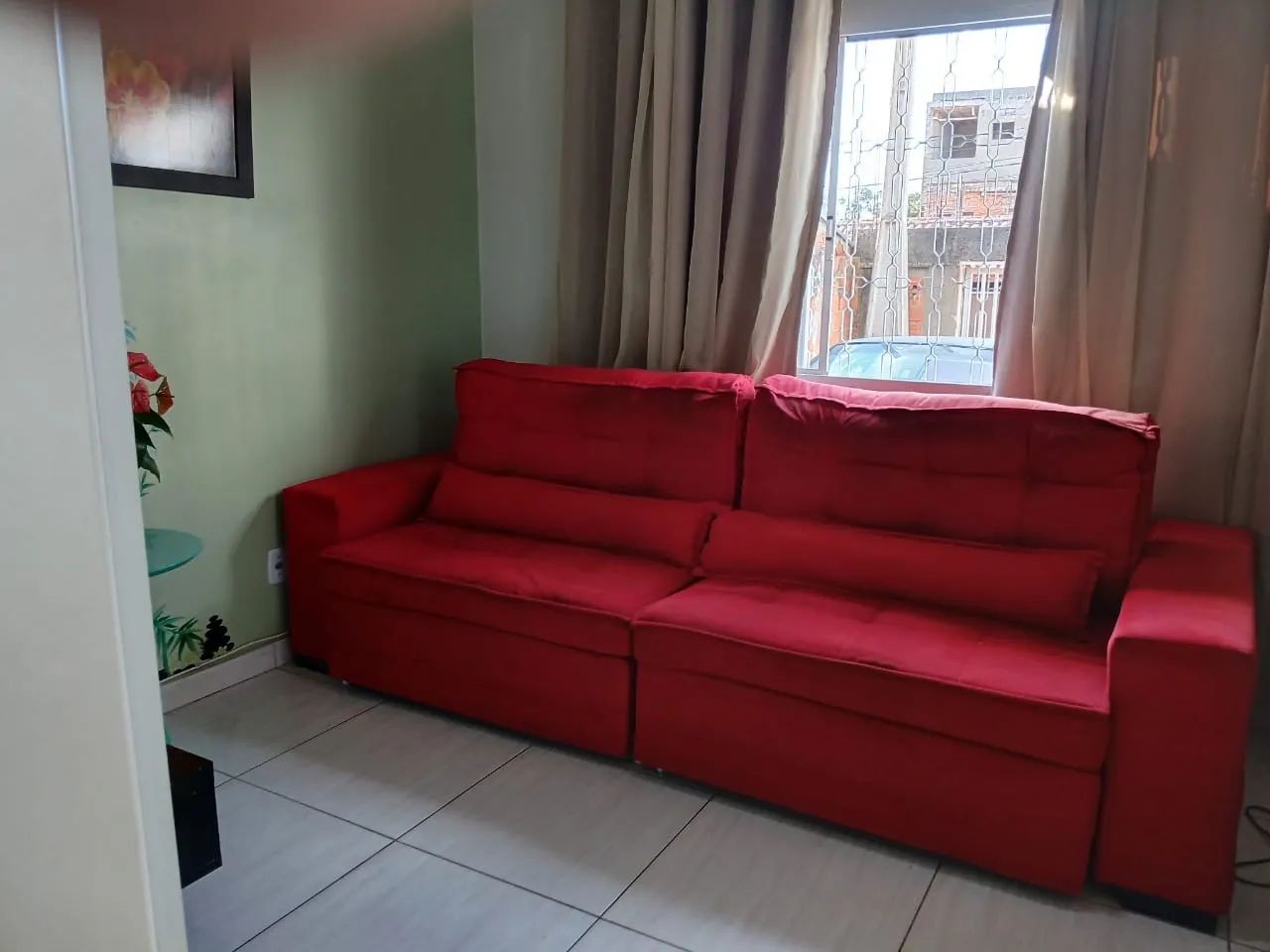 Sofá Vermelho Retrátil 