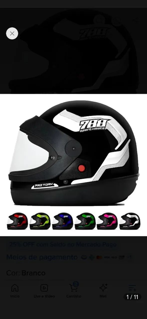 Venda capacete 
