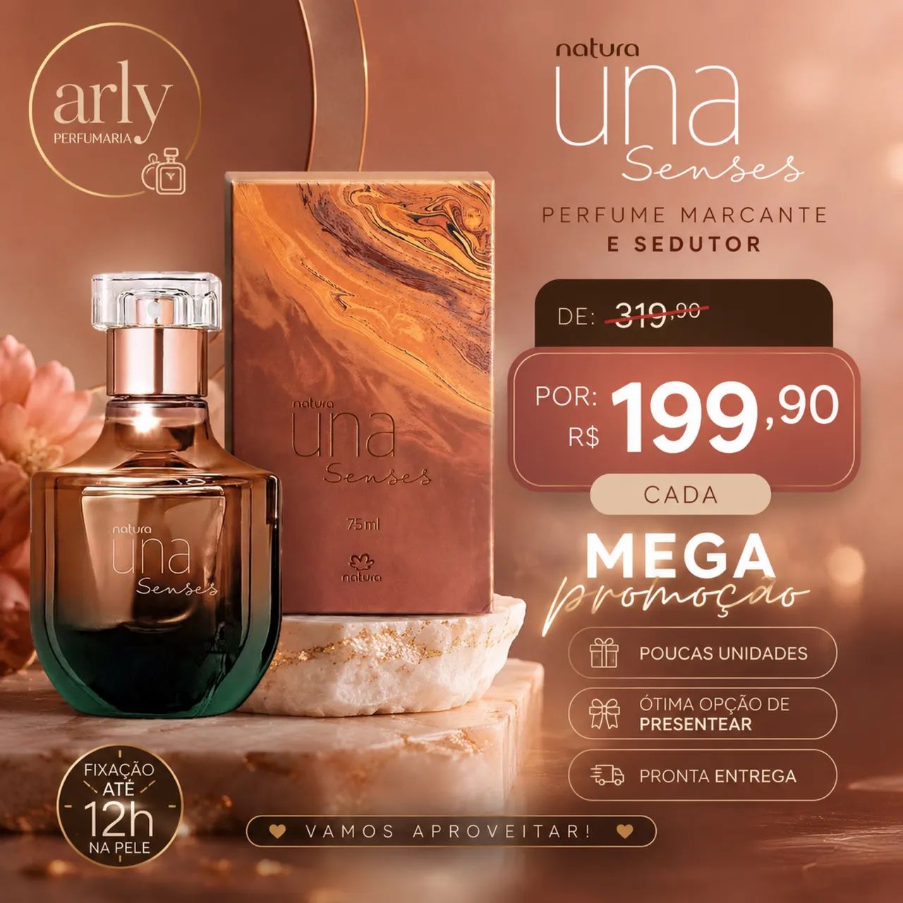 Perfume FEMININO UNA SENSES 75ml (cada)