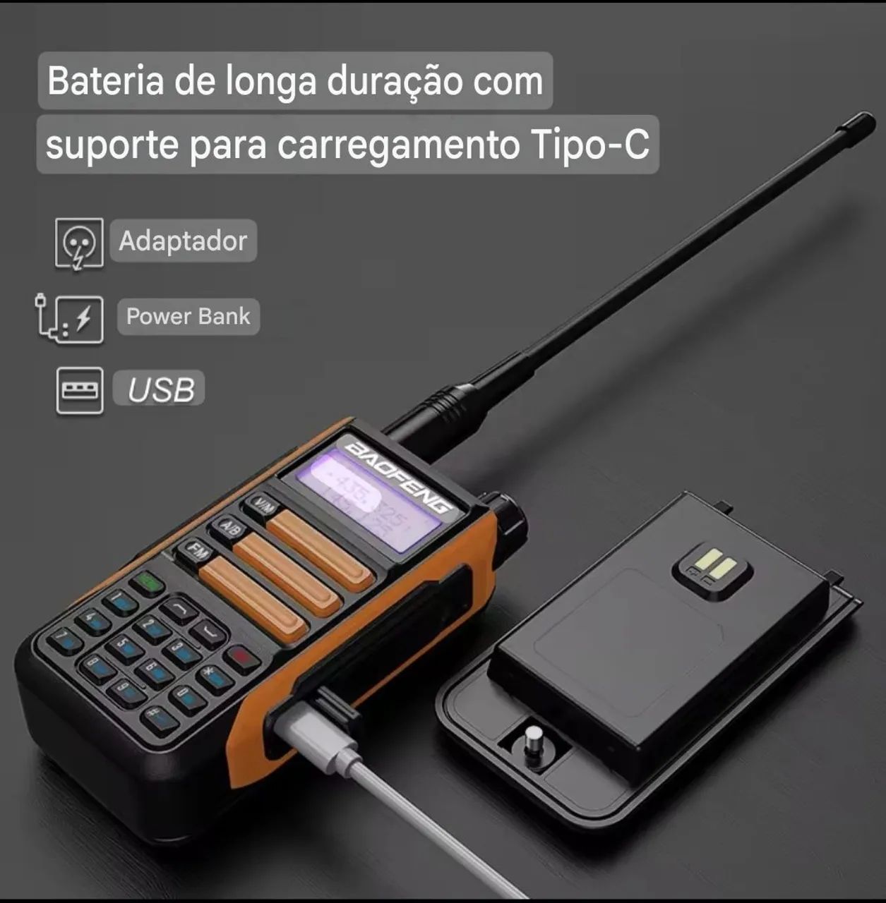 1 Unidade HT Walkie Talkie Baofeng UV 16 - Foto 4
