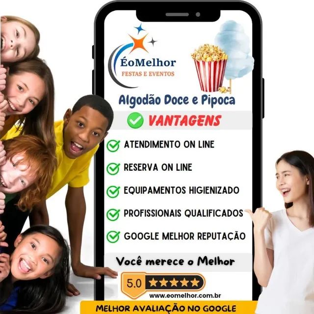 Pipoca de Cinema e Algodão Doce - www.eomelhor.com.br - Foto 4