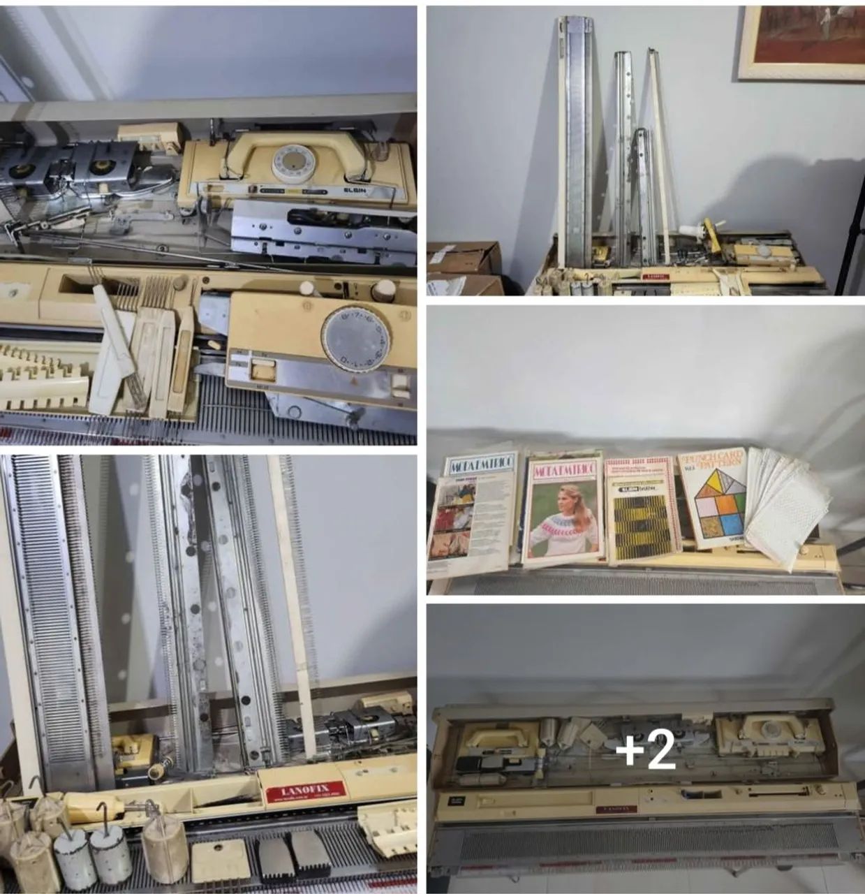 Maquina de tricô com acessórios 