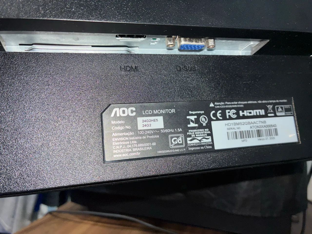 Monitor AOC 24 Polegadas IPS 75 hz + Braço Articulado - Foto 5