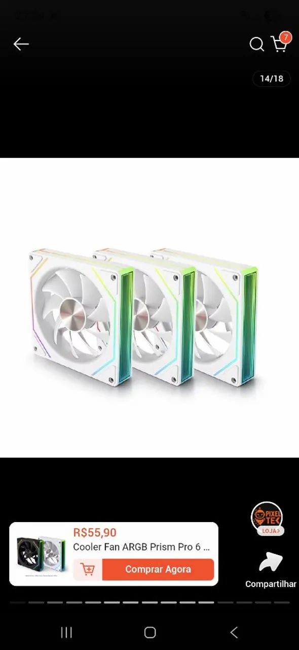 Kit Fans Prism 5 Pro Reverse Branca - Foto 2