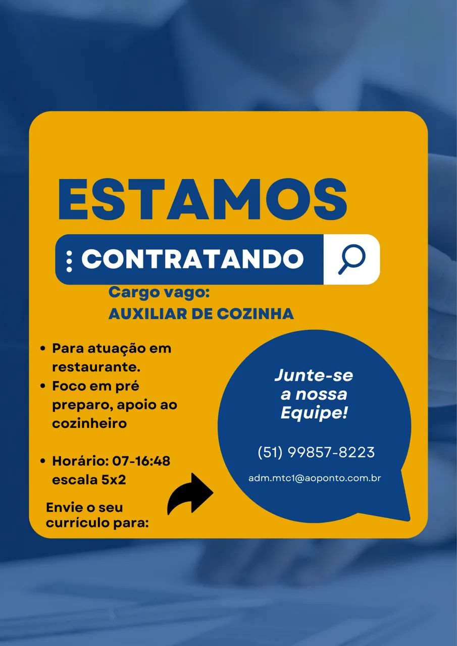 Vaga para auxiliar de cozinha - Foto 2