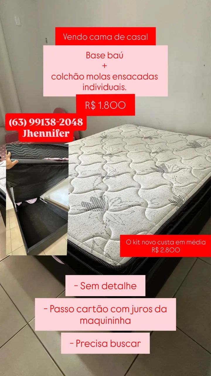 Conjunto cama box baú casal