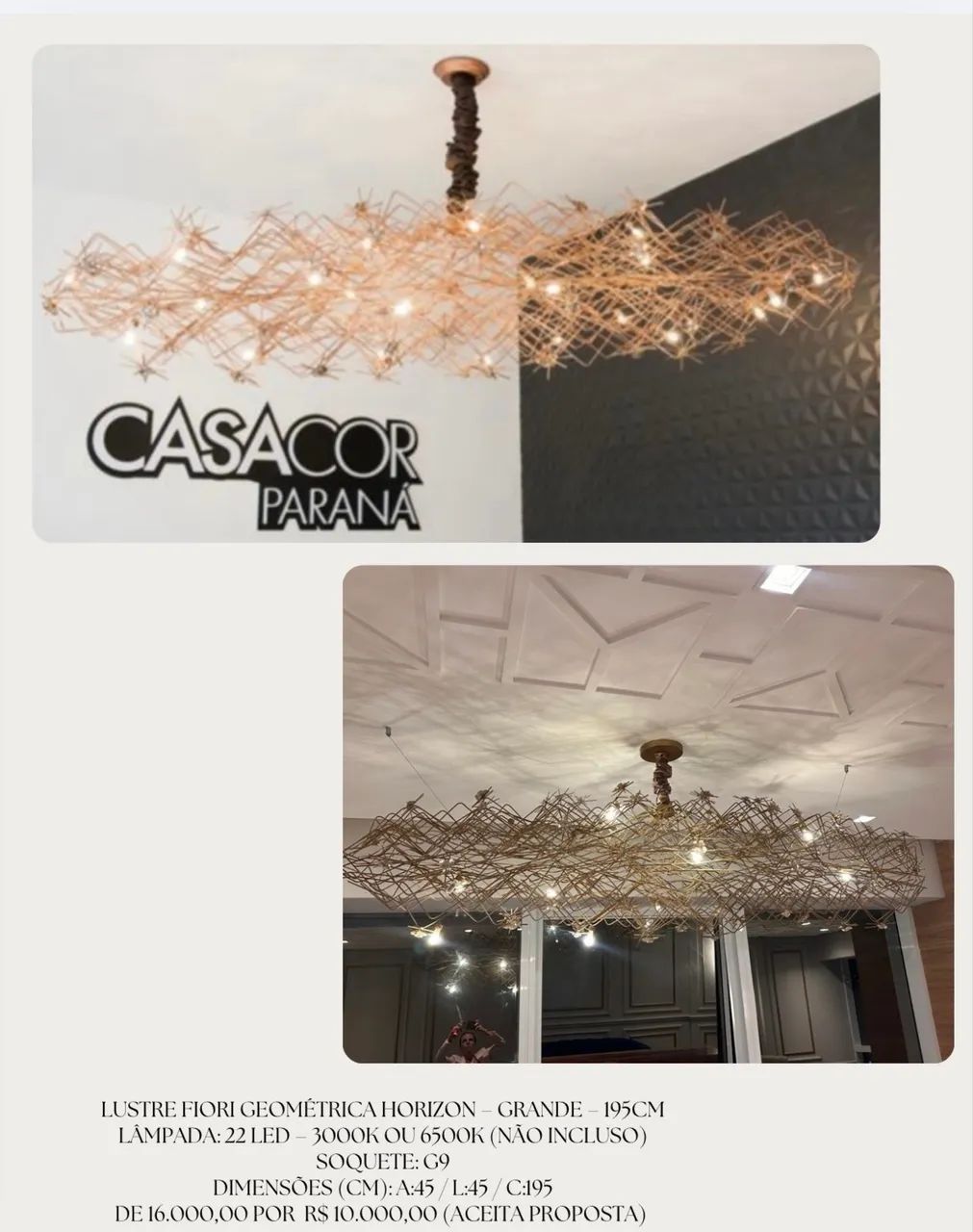 Oportunidade Única: Lustre Fiori Geométrica Horizon (Grande)