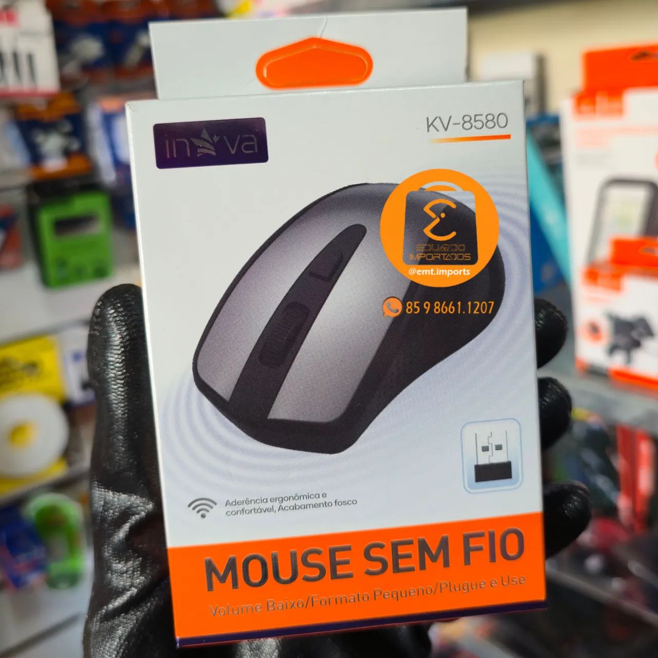 Mouse sem fio, fosco Wireless USB + Pilhas