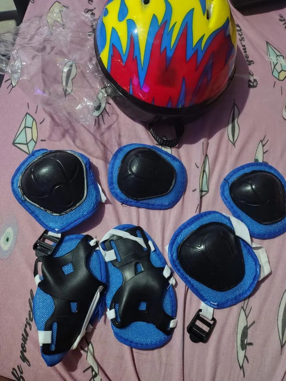 Kit proteção capacete infantil completo 