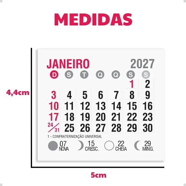 Kit 1000 Bloquinhos de Mini Calendários 2027  - Foto 2