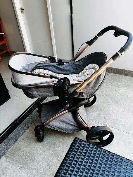 Carrinho Bebe Dzieco Vulcan Rose - Possui Bebe Conforto - Multissimo bem cuidado - Foto 5