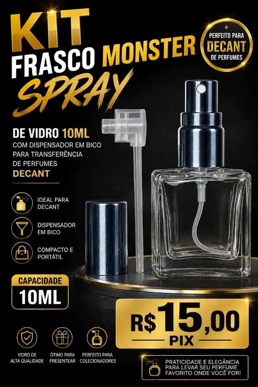 Kit para Decant Vidro 10ml e Dispensador
