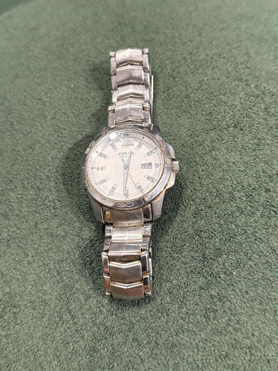 Relógio Fóssil Unisex Prata