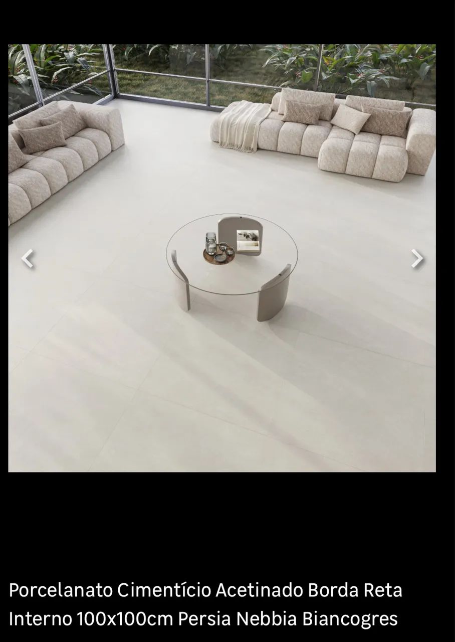 55 reais m2 (total 6m2) - Porcelanato tipo A Pérsia Nebbia Satin (100cm X 100cm)