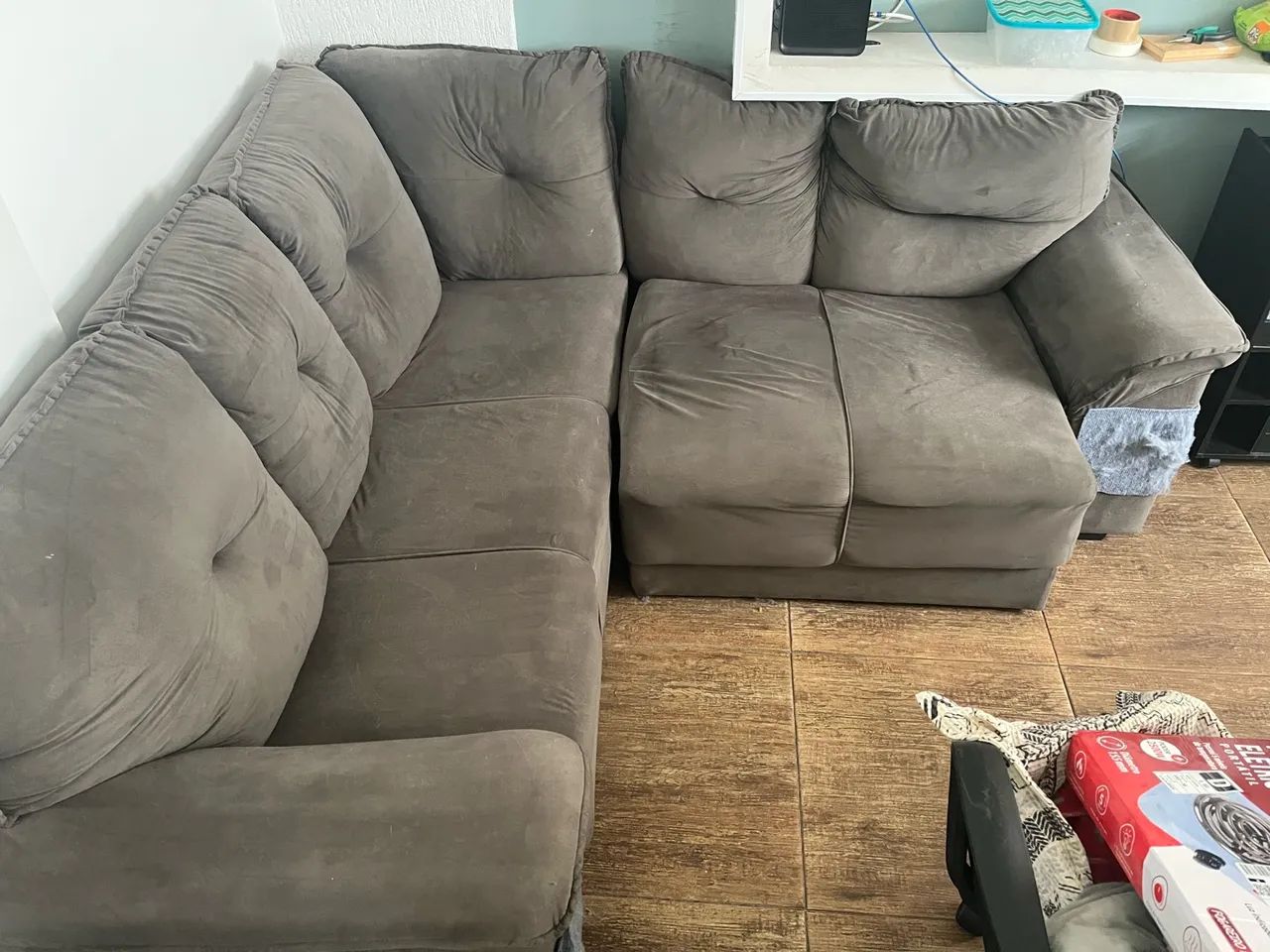 Sofa cinza em L - Foto 2