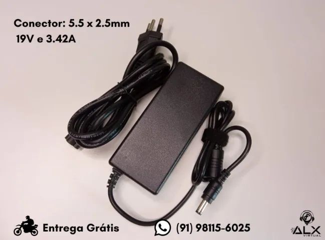 Fonte Notebook 19v 3.42a Bivolt *ENTREGA GRÁTIS* - Foto 2