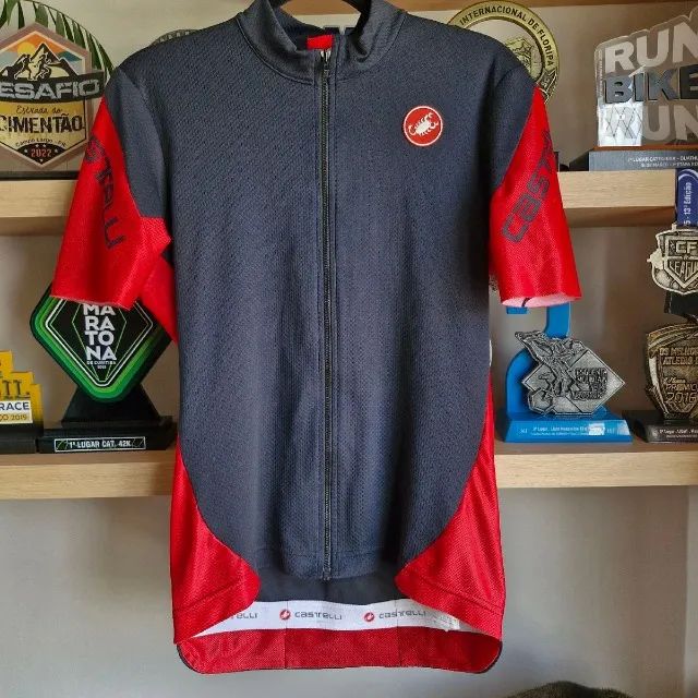 jersey ciclismo castelli preta e vermelha - Acessórios de Ciclismo