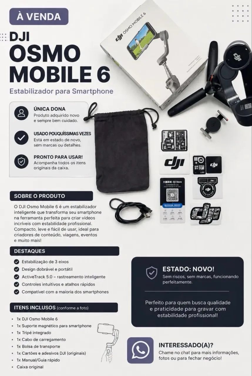 Osmo mobile 6 + MagSafe + case - Acessórios para Câmeras e