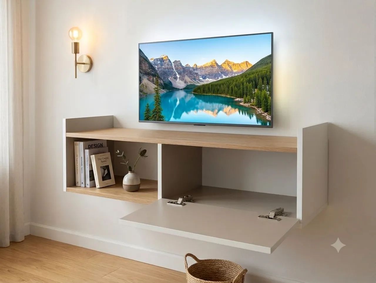 Rack tv suspenso MDF 95x27x26 - Foto 2