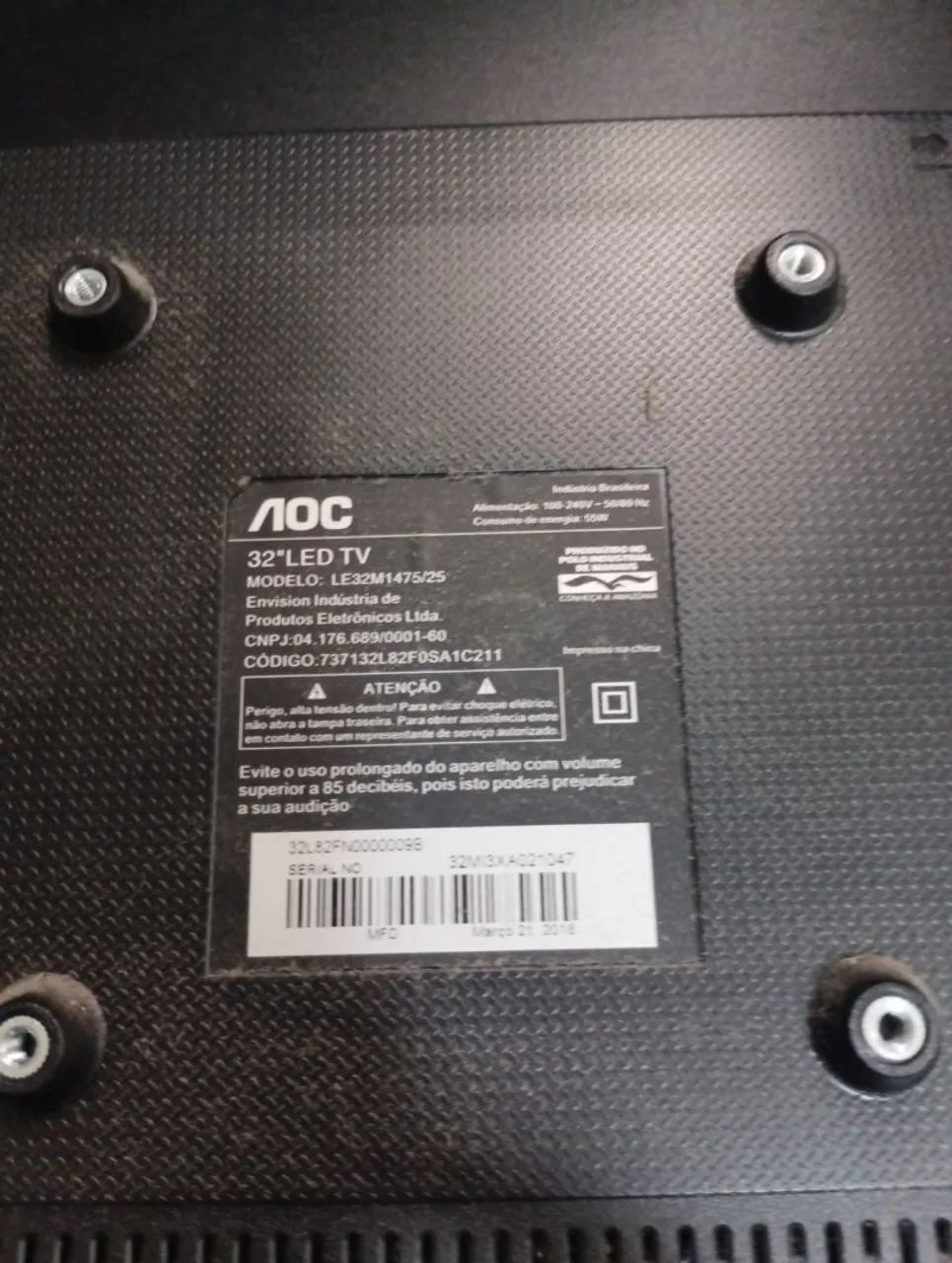 TV AOC 32" LED Funcionando com Defeito na Imagem - Leia a Descrição - Foto 2