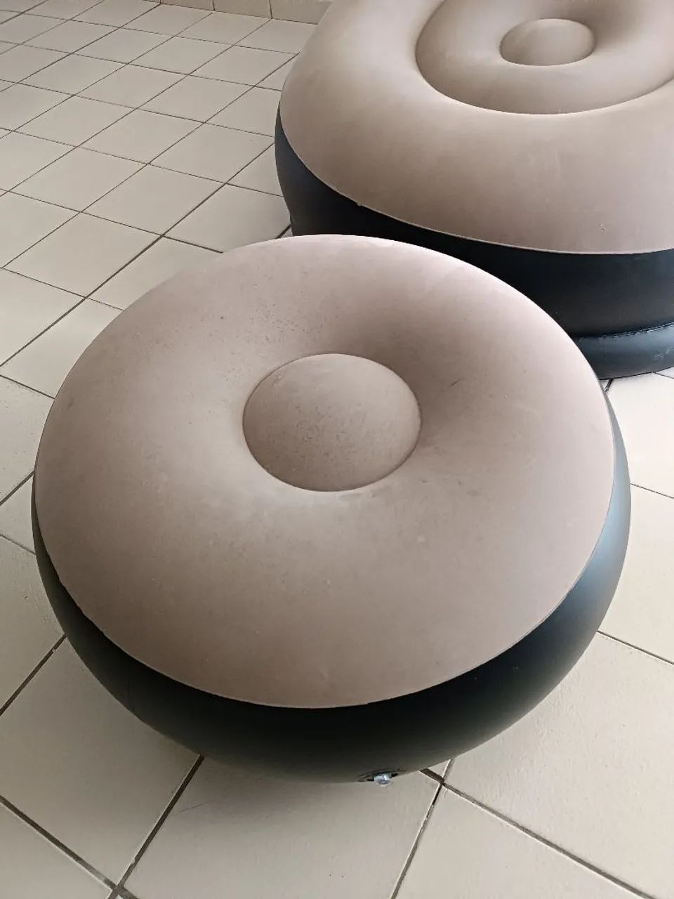 Poltrona Inflável com Puff - Sofá de Ar Aveludado - Foto 5
