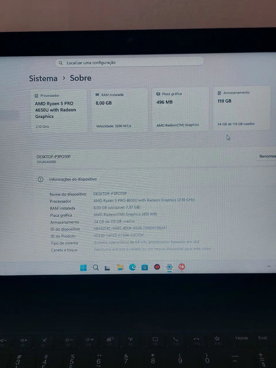 NOTEBOOK LENOVO RYZEN 5 PRO - RÁPIDO E OTIMIZADO! ? - Foto 5