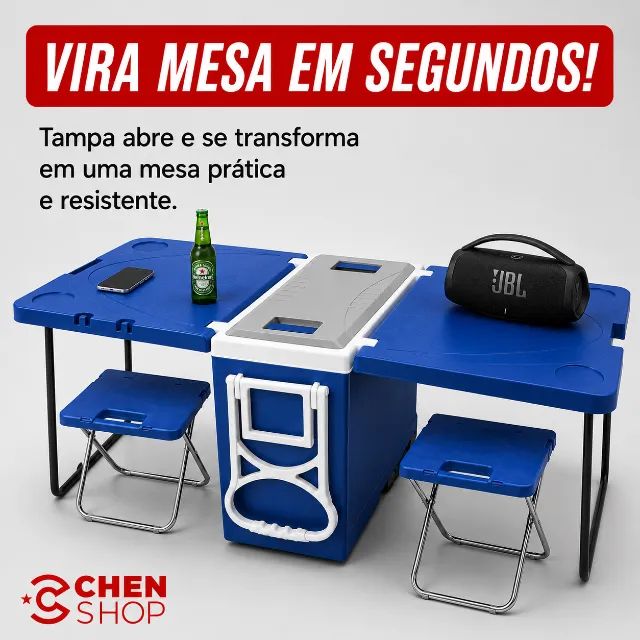 Caixa Térmica Multifuncional 32L 3 em 1 com Mesa e 2 Bancos - Foto 2