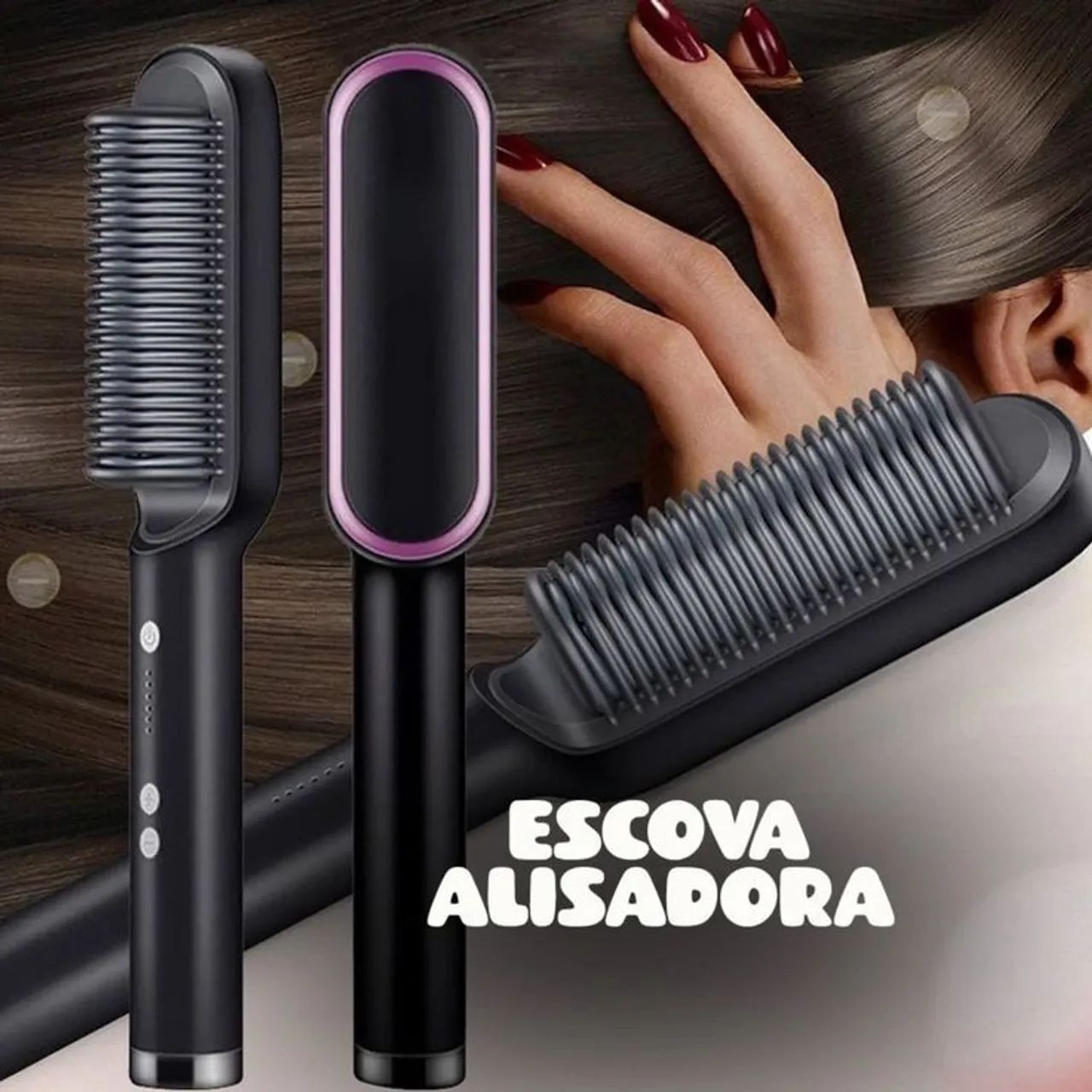 Escova alisadora 3 em 1