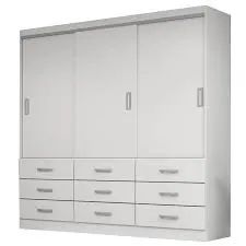 Guarda Roupa Isabela 3Pts 9Gvs Evidencia Branco - Entrega Rápida! 