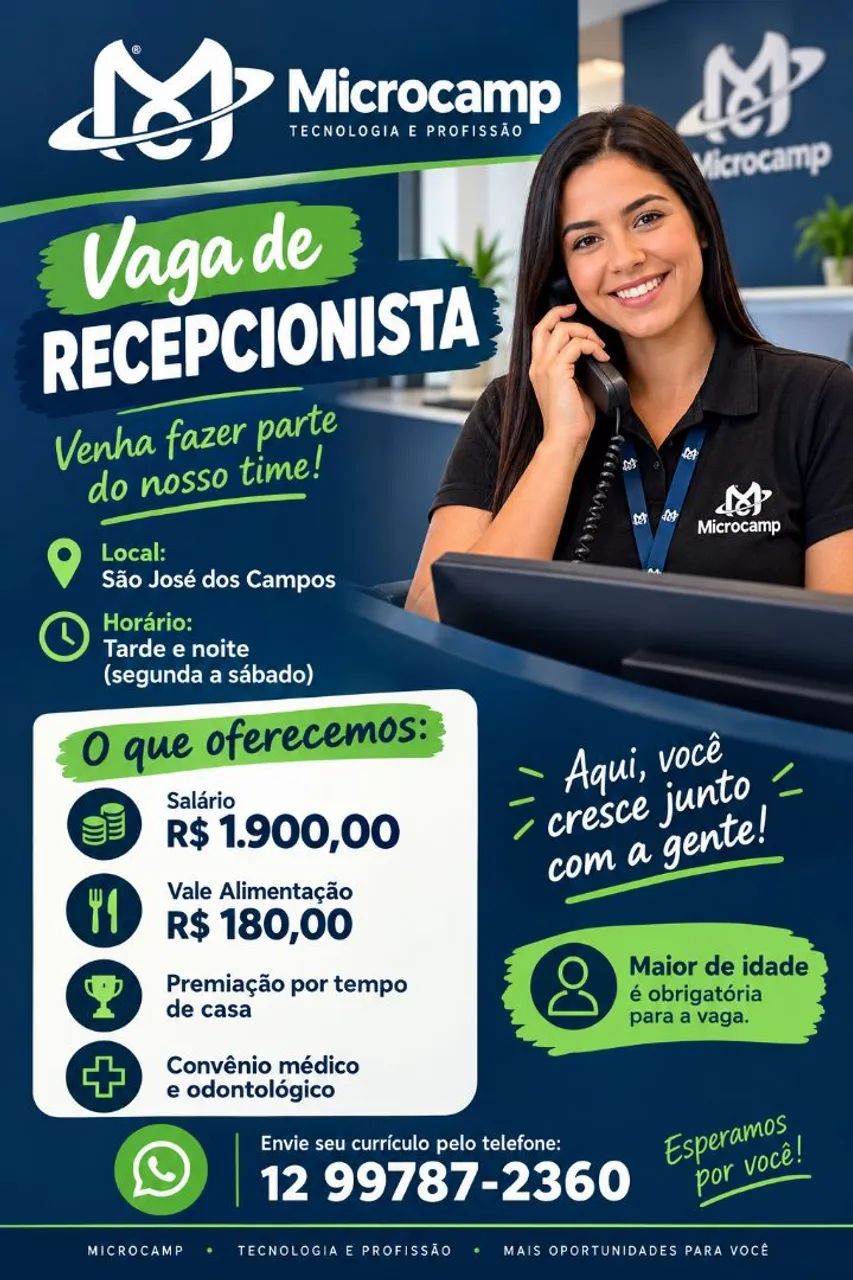 Vaga recepção 