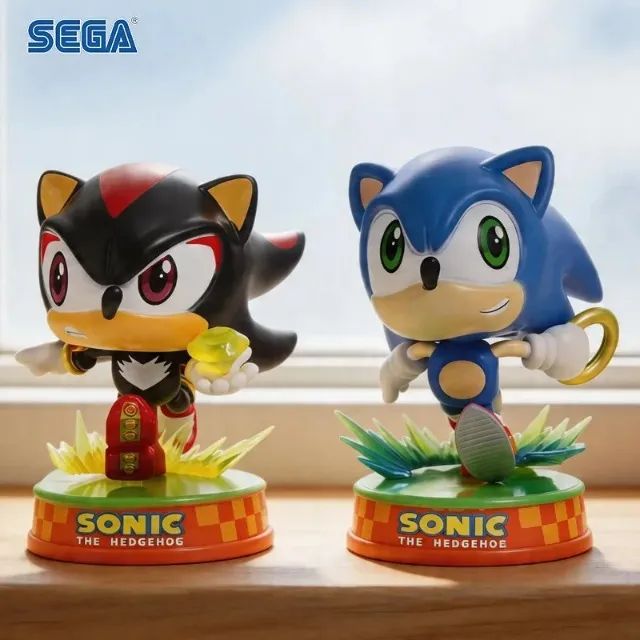 2 bonecos Sonic e Shadow - 11cm - Novos