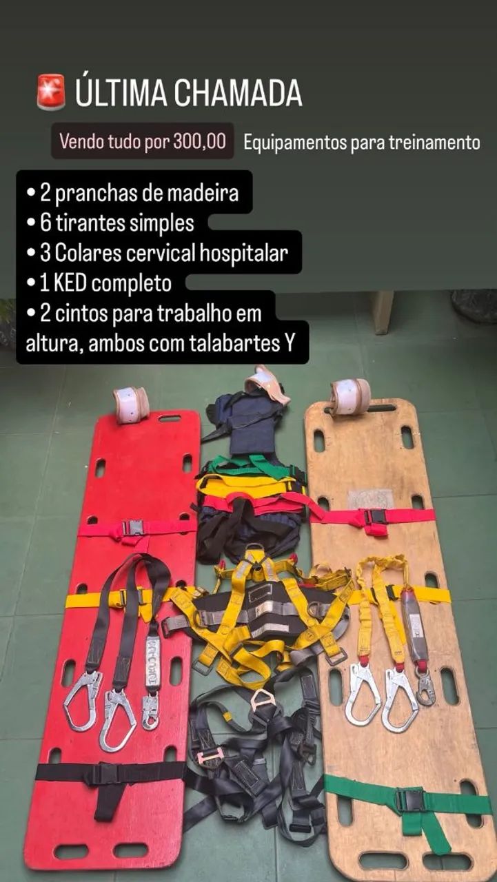 Equipamentos para treinamento (tudo)