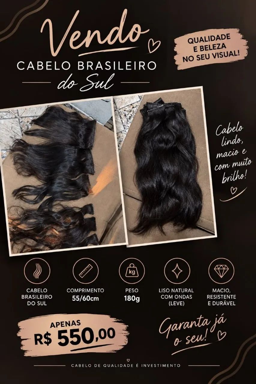 Vendo cabelo humano brasileiro do sul