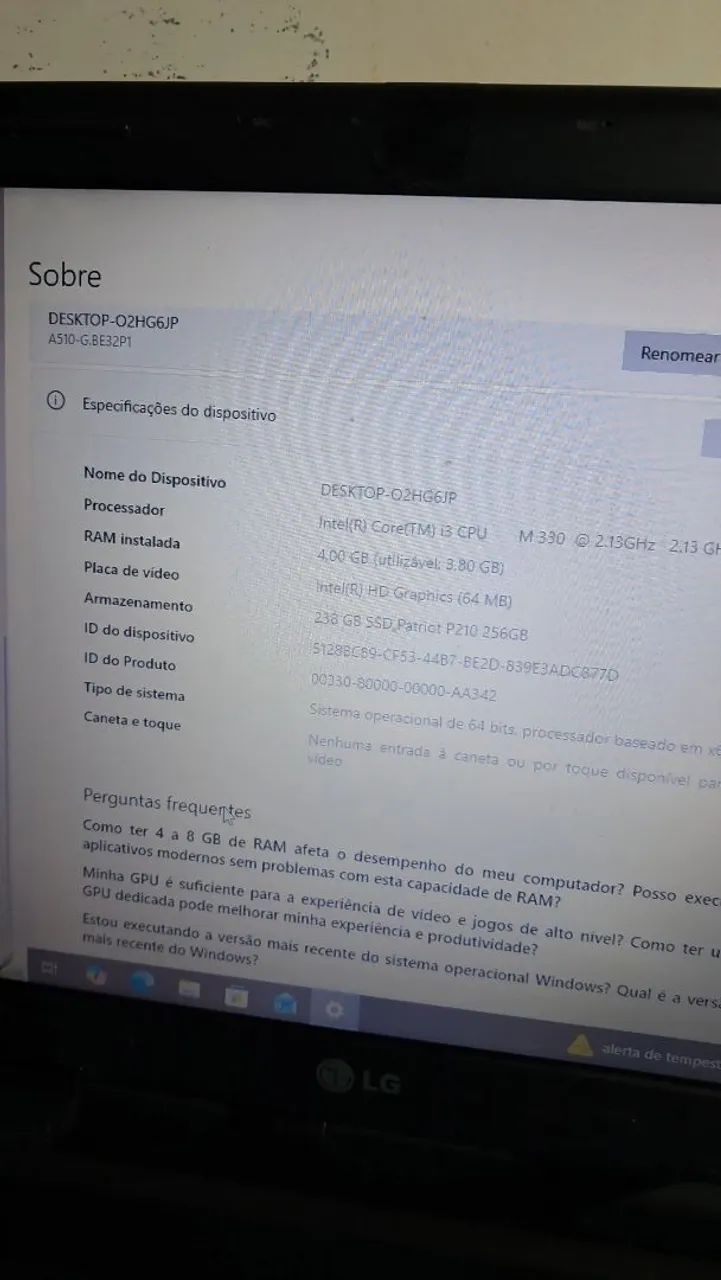 Notebook LG 128/4 +SSD 256 + PERIFÉRICOS. - Foto 2