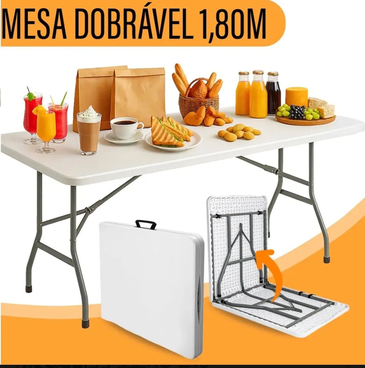 Vendo mesa dobrável 1.80mt - Foto 3