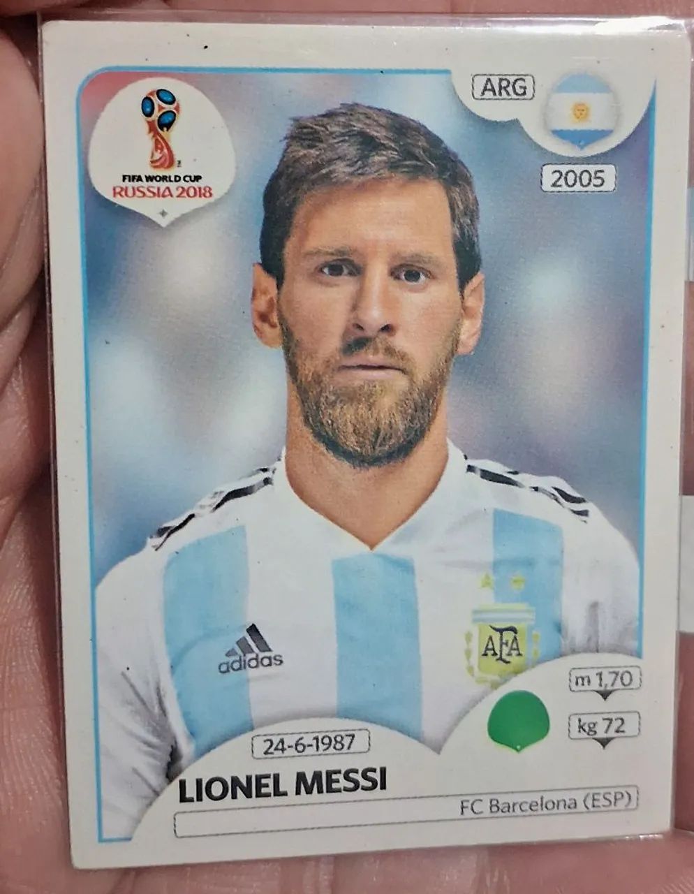 Duo figurinhas Craques das Copas - Lionel Messi - Copas 2018 e 2022