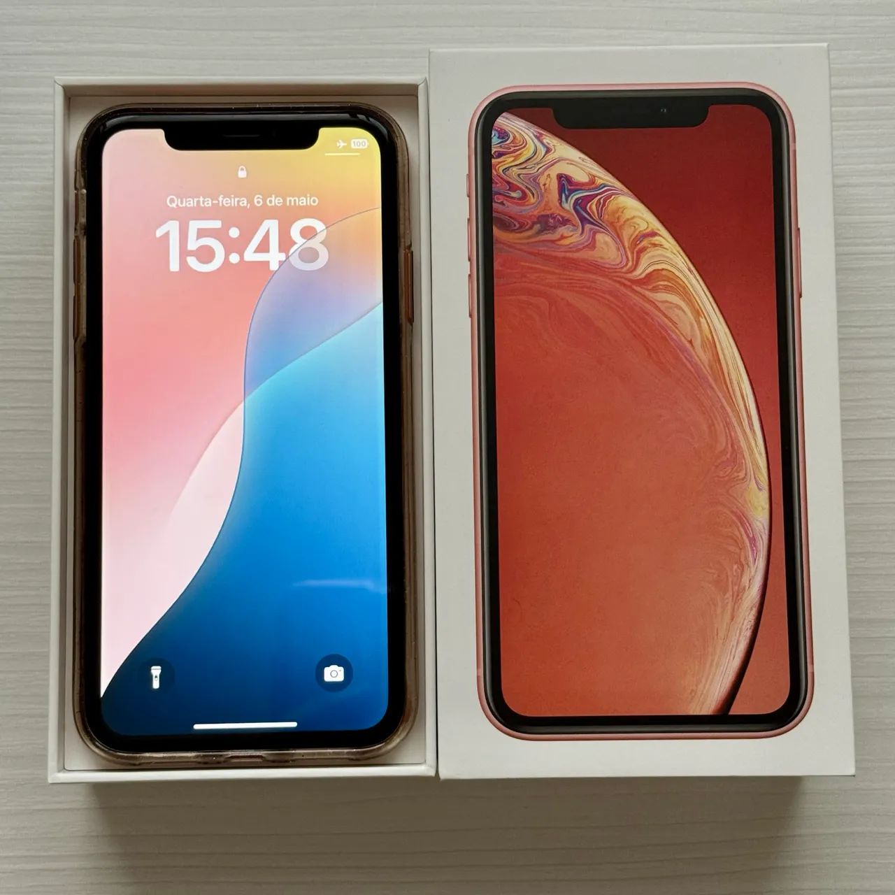 iPhone XR 128GB Coral - Muito Conservado + Caixa Original