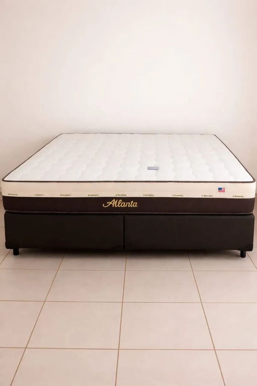 Cama super king colchão e base 