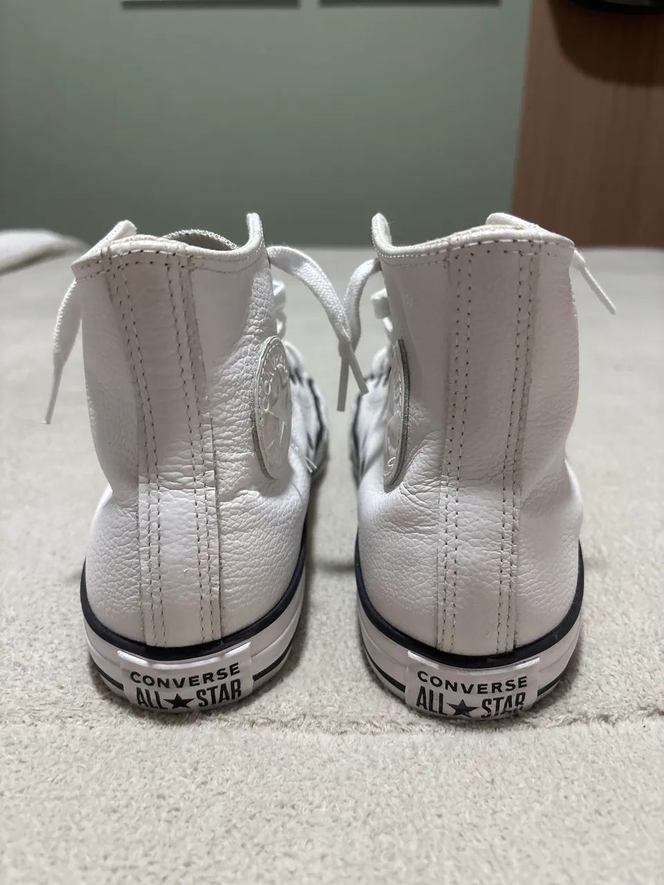 All star cano longo em couro branco  - Foto 3