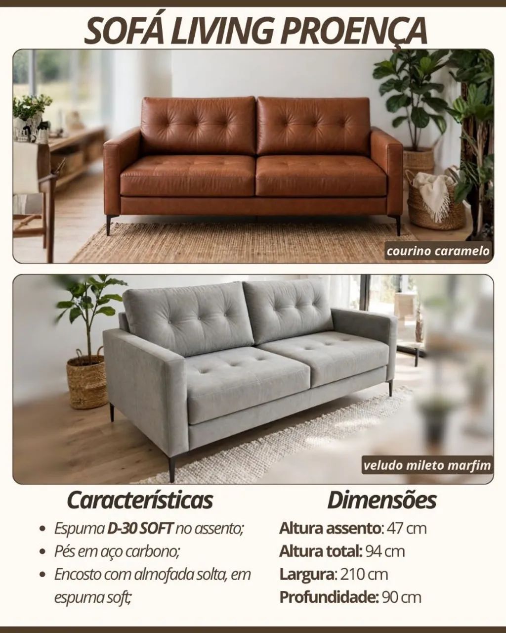 Sofá retrátil reclinável espuma D30soft